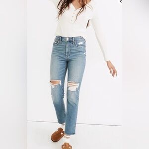 Madewell Distressed Skinny Jeans in Blue size 25
